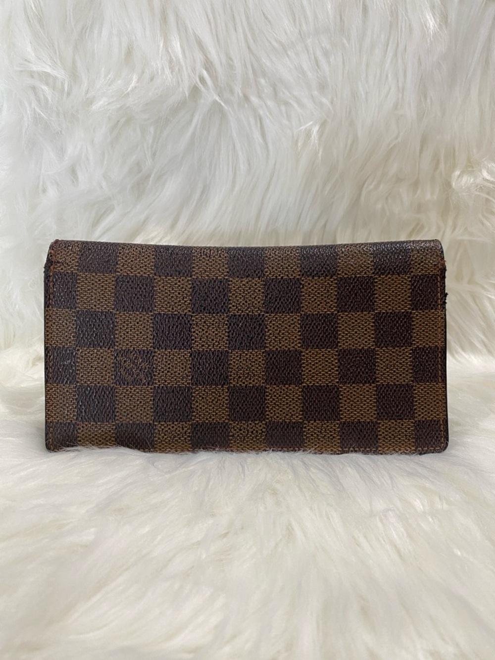 Louis Vuitton Brown Damier Ebene Checkbook Wallet